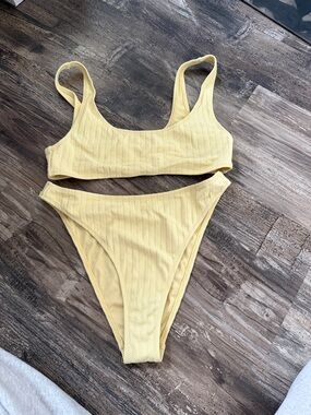 PacSun Ribbed Yellow Bikini Set